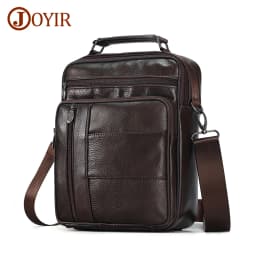 JOYIR Genuine Leather Men Messenger Sling Bag Satchel Bags for Male Multifunction Shoulder Bags Casual Crossbody Bag Handbag