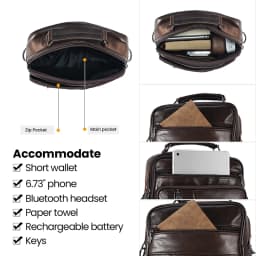 JOYIR Genuine Leather Men Messenger Sling Bag Satchel Bags for Male Multifunction Shoulder Bags Casual Crossbody Bag Handbag