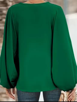 Plus size women's spring&autumn simple fashion basic versatile polyester fiber with elastic lantern long-sleeved comfortable top