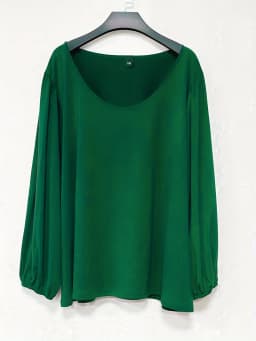 Plus size women's spring&autumn simple fashion basic versatile polyester fiber with elastic lantern long-sleeved comfortable top