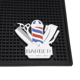 Barber Station Mat Cushion Non-slip Black Pad Hairdress Organizer for Clippers Scissors Trimmers Brushes Storage Tool