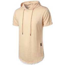 New men's summer hooded T-shirt Men's solid color top men's short sleeve T-shirt Hoodie casual fashion men's short sleeve