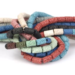 6x10mm Cylinder Natural Volcanic Rock Lava Stone Beads For Jewelry Making Loose Spacer DIY Bracelet Nacklace Bracelet Handmade