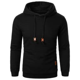 Autumn/Winter men's jacquard plaid hoodie long sleeve hoodie warm color hooded sweatshirt coat