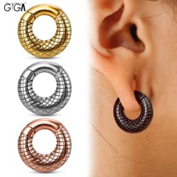 Giga 6mm Ear Hoop Stretcher Weights for Stretched Ears, 2g Stainless Steel 316L Ear Plugs Hanger Expander Body Piercing Jewelry