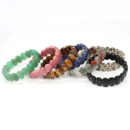 Natural Stone Square Beads Strand Bracelets Amethyst Rose Quartz Healing Crystal Rectangle Bangle Women Gemstone Jewelry Gifts