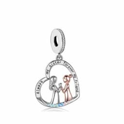 FC Jewelry Fit Original Charm Bracelet 925 Silver Always My Sister Forever My Friends Bead For Making Women Birthday Berloque