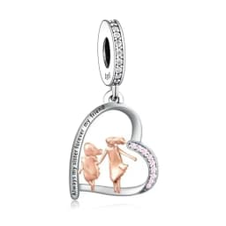 FC Jewelry Fit Original Charm Bracelet 925 Silver Always My Sister Forever My Friends Bead For Making Women Birthday Berloque