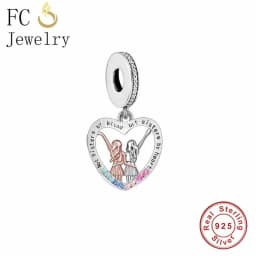 FC Jewelry Fit Original Charm Bracelet 925 Silver Always My Sister Forever My Friends Bead For Making Women Birthday Berloque