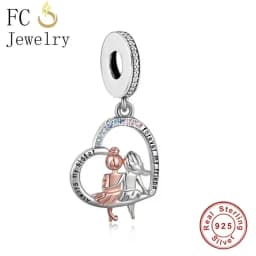 FC Jewelry Fit Original Charm Bracelet 925 Silver Always My Sister Forever My Friends Bead For Making Women Birthday Berloque