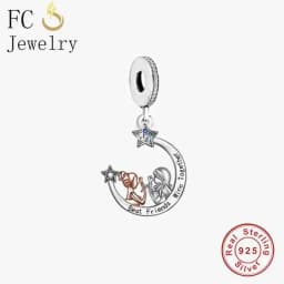 FC Jewelry Fit Original Charm Bracelet 925 Silver Always My Sister Forever My Friends Bead For Making Women Birthday Berloque
