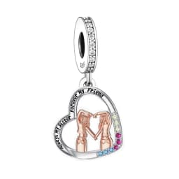 FC Jewelry Fit Original Charm Bracelet 925 Silver Always My Sister Forever My Friends Bead For Making Women Birthday Berloque