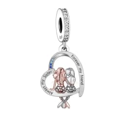 FC Jewelry Fit Original Charm Bracelet 925 Silver Always My Sister Forever My Friends Bead For Making Women Birthday Berloque