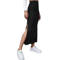 Summer 2026 New High-Waisted Girls Buttocks Split Long Skirt Sexy Spice Girl Pure Sensual Woman in the Long-Ribbed Skirt