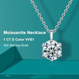 2.0ct VVS1 D Color Moissanite Necklace 925 Soild Sterling Sliver Chain with Certificate Fine Jewelry for Woman