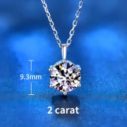 2.0ct VVS1 D Color Moissanite Necklace 925 Soild Sterling Sliver Chain with Certificate Fine Jewelry for Woman