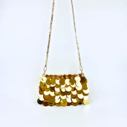 Trendy and cool gold glitter chain, women's fashionable and simple texture, horizontal square bag, personalized bag