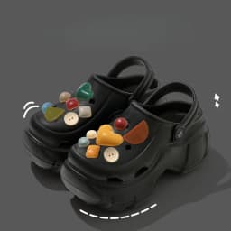 New Sandal Slippers DIY Women Mules Summer Cute Cartoon Clogs Beach Sandals Cave Hole Female Garden Shoe For Students Girls
