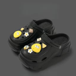 New Sandal Slippers DIY Women Mules Summer Cute Cartoon Clogs Beach Sandals Cave Hole Female Garden Shoe For Students Girls
