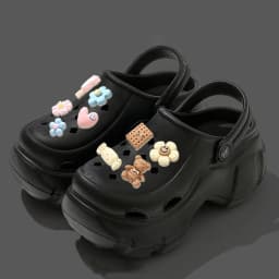 New Sandal Slippers DIY Women Mules Summer Cute Cartoon Clogs Beach Sandals Cave Hole Female Garden Shoe For Students Girls