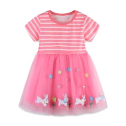 Jumping Meters Fairy Tale Summer Princess Girls Dresses Kids Vestidos Party Birthday Baby Clothing Embroidery Dress Wedding