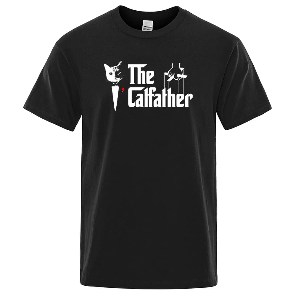 The Catfather Cat Cool Printing Men Women Tshirt Casual Comfortable T-Shirt Fashion Vintage Tee Shirts Loose T Shirts 80469