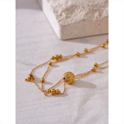 Yhpup Statement Stainless Steel Vintage Beads Chain Handmade Sweater Necklace Trendy Golden 18K Gold Plated Fashion Jewelry New