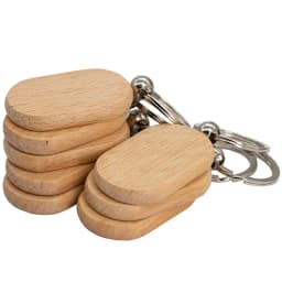 100Pcs Blank Wooden Key Tag Key Chain Rectangle Wood