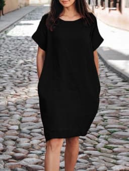 Women's loose fitting short sleeved summer plus size dress Fashion Streetwear Oversized O-Neck Woman Camisole