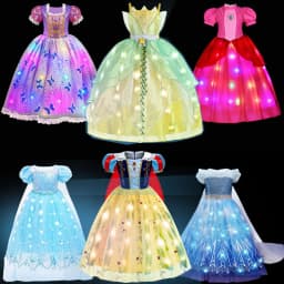 Light up Snow White Dress for Little Girl 2-10 Yrs Birthday Party Elsa Costume Princess Ball Gown with LED 2024 Rapunzel Cosplay