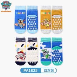 4PCS/SET Original Paw Patrol Children's Spring Autumn Socks Boys Girls Cotton Shorts Short Tube Non Slip Floor Socks Age 2-6T