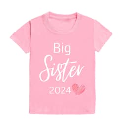 Big Sister Letter Printed Child Girls T-shirts Casual Loose Comfort Kid Tee Tops Short Sleeve Toddler Spring&Summer Kid Clothes