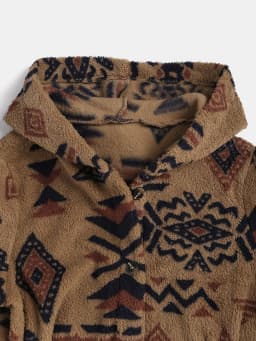 Women's Aztec National Printing Ultra-Fine Austrian Plush Coat Ladies Plush Coat