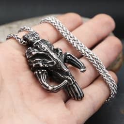 Vintage 316L Stainless Steel Black Mandalorian Pendant Necklaces For Men Gothic Punisher Skull Mask Necklace Biker Jewelry Gifts