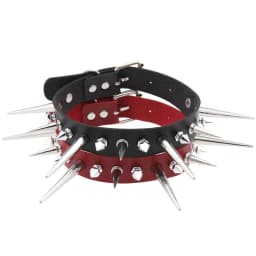 Big Spiked Choker Punk Rock Leather Collar For Women Metal Goth Necklace Jewelry Alternative Fashion Festival  Accessory