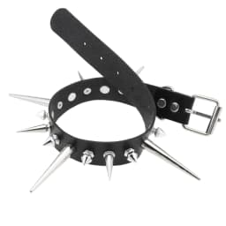 Big Spiked Choker Punk Rock Leather Collar For Women Metal Goth Necklace Jewelry Alternative Fashion Festival  Accessory