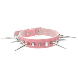 Big Spiked Choker Punk Rock Leather Collar For Women Metal Goth Necklace Jewelry Alternative Fashion Festival  Accessory