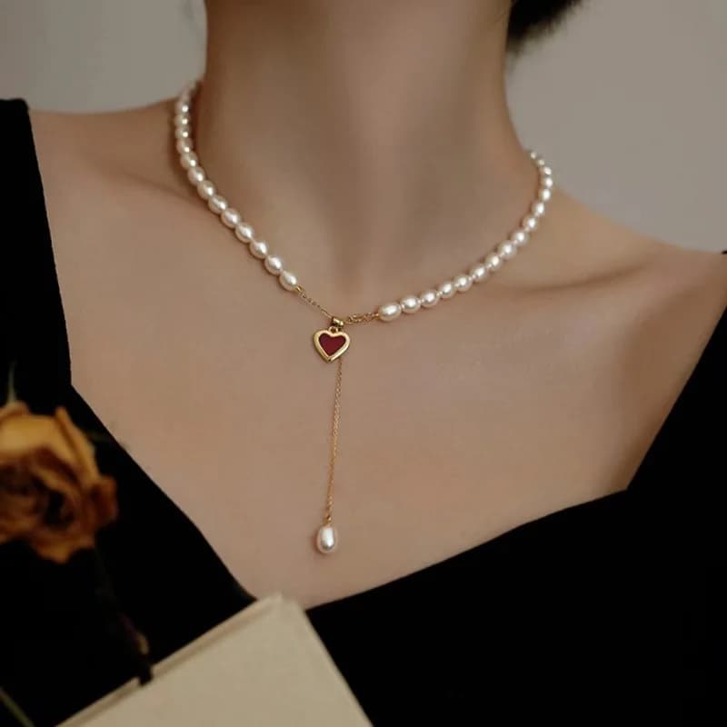 100% Natural Freshwater Pearl Romantic Love Heart Female Jewelry Set For Women Necklace Bracelet Birthday Gifts No Fade Cheap
