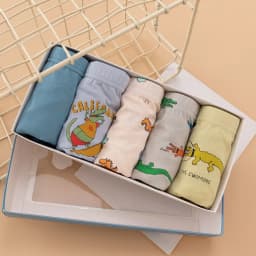 Children's Underwear Cotton Boxer Shorts for Boys and Teenagers Boxer Shorts 5-Pack