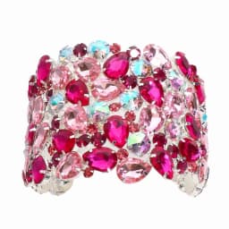 Bling Crystal Exaggerated Hand Bangle Water Drop Design for Women Fashion Show Rhinestone Bracelet Bangle Wedding Jewelry