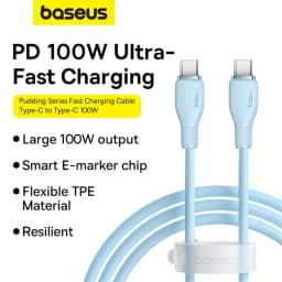 Baseus PD 100W USB C To USB Type C Cable For Macbook Fast Charging Charger Wire Cord For iPhone 16 15 Type-C Cable For Xiaomi