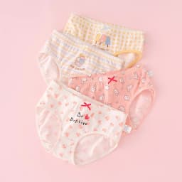 4pcs Girl Cotton Bright Color Briefs Soft Breathable Underpants Girl Quality Underwear Size 85-165 Kids Healthy Panties