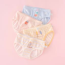 4pcs Girl Cotton Bright Color Briefs Soft Breathable Underpants Girl Quality Underwear Size 85-165 Kids Healthy Panties