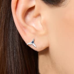 Dolphin Tail Fin Ring Ear Stud Pendant Jewelry Set Brand New Fine Jewelry 925 Sterling Silver Trendy Gift For Women