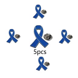 5/10/50/100pcs Colon Cancer Awareness Pins - Blue Ribbon Enamel Lapel Pin Bulk -- Prostate & Childhood Cancer Awareness Items