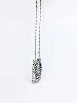 New Metal Silver Shining Trendy Phone Lipstick Bag Chain Strap Single Shoulder Crossbody Small Bag for Women