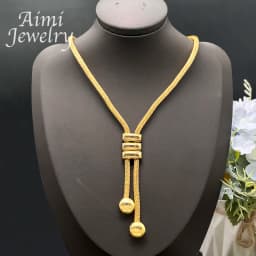 Dubai 24K Gold Plated Jewelry Set for Women Chain Beads Decor Necklace Earrings Bracelet Italian Fashion Wedding Party Gifts