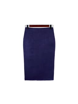 Women Skirts Suede Solid Color Pencil Skirt Female Autumn Winter High Waist Bodycon Vintage Suede Split Thick Stretchy Skirts
