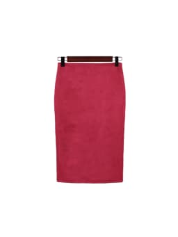 Women Skirts Suede Solid Color Pencil Skirt Female Autumn Winter High Waist Bodycon Vintage Suede Split Thick Stretchy Skirts