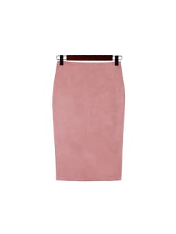 Women Skirts Suede Solid Color Pencil Skirt Female Autumn Winter High Waist Bodycon Vintage Suede Split Thick Stretchy Skirts